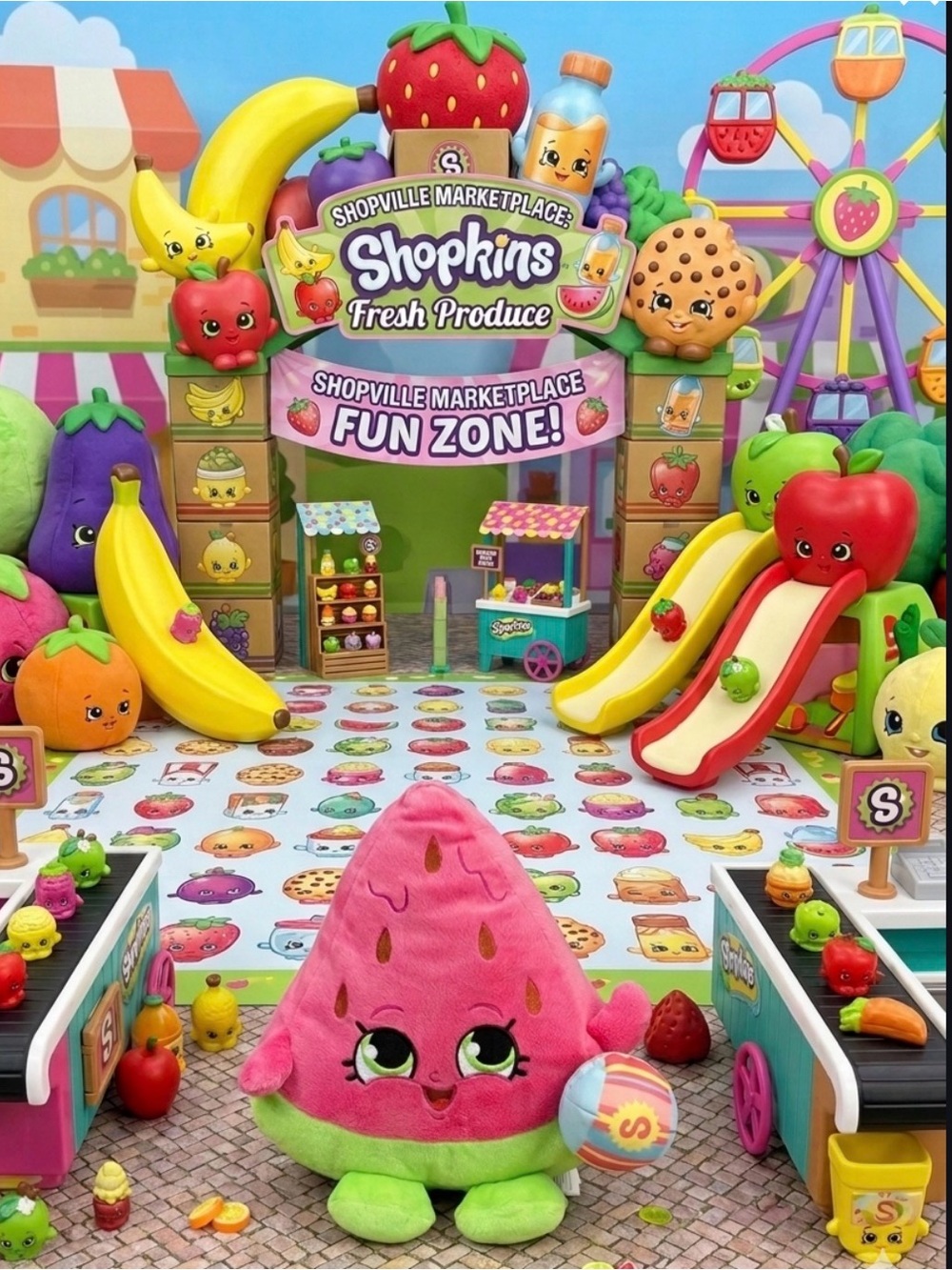 Shopkins Pink Watermelon Plush with Green Trim - Fresh Produce